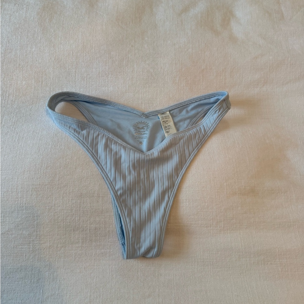 Hollister Light Green Ribbed Swim Bottoms